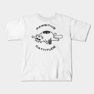 pawsitive cattitude Kids T-Shirt